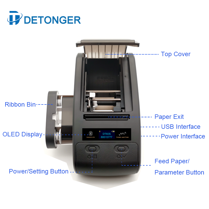 DETONGER Portable Thermal Tran - Commercial Ribbon Printing Machine ulasan dan harga