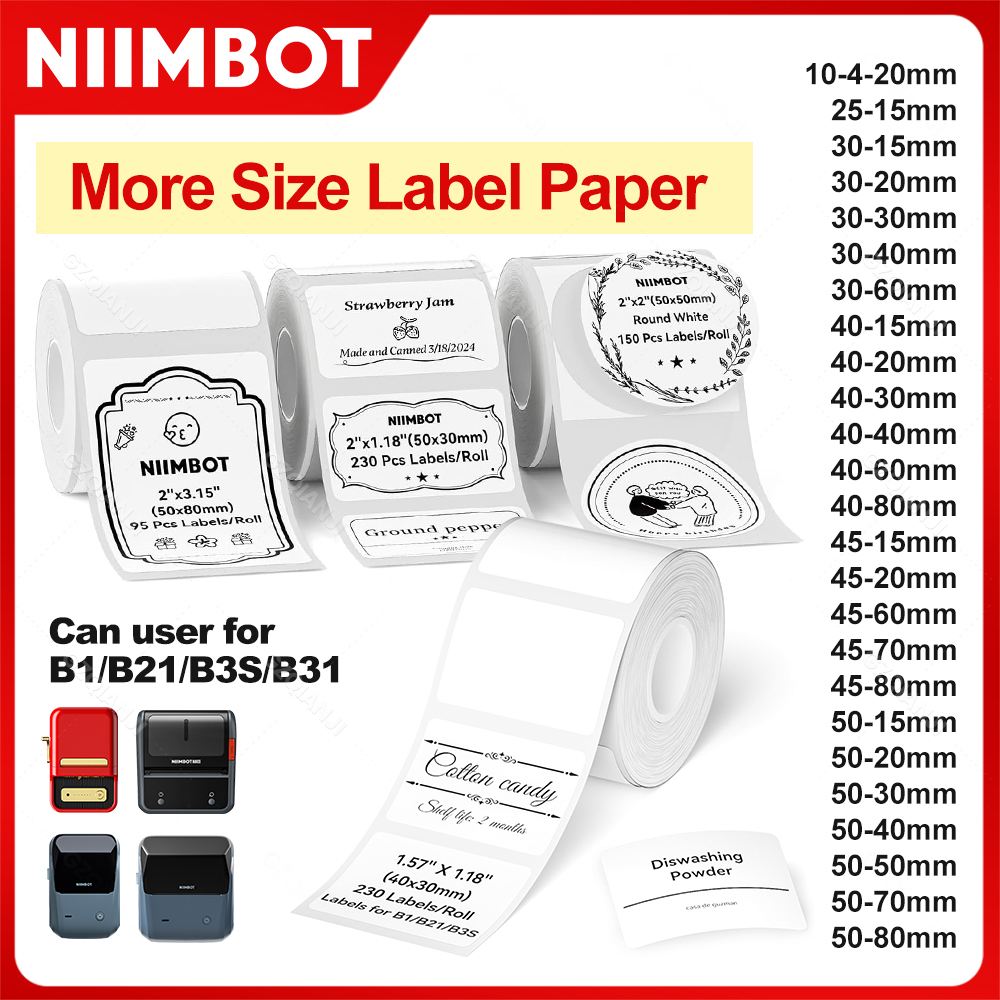 Niimbot 1Roll B1 White Sticker - Commercial Printing Press ulasan dan harga
