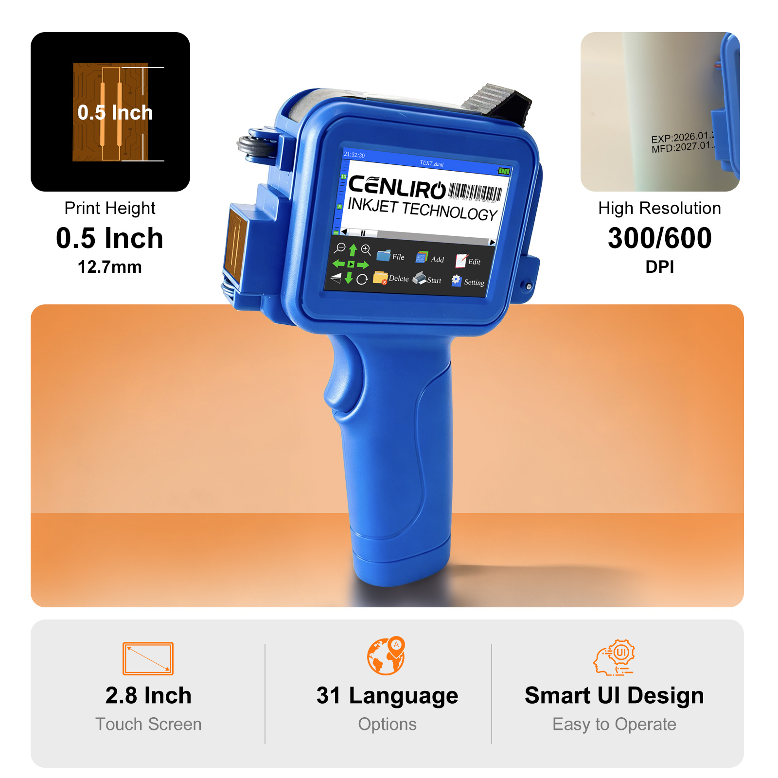 Cenliro Mini Handheld Inkjet P - Commercial Printing Types ulasan dan harga