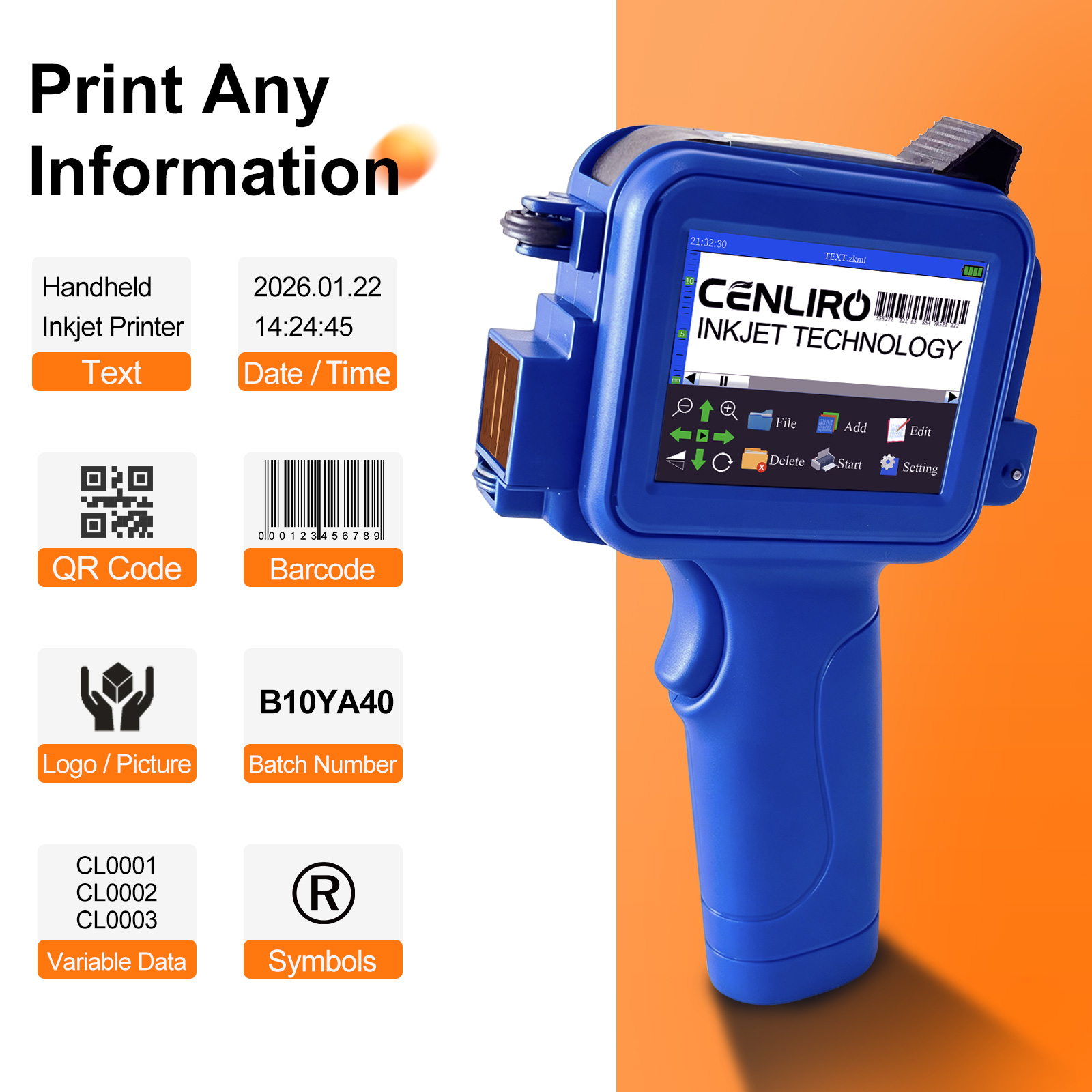 Cenliro Mini Handheld Inkjet P - Commercial Printing Types ulasan dan harga